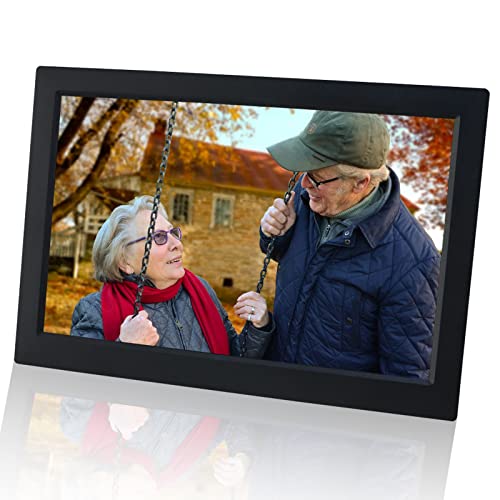 Digital Picture Frame, 10.1 Inch WiFi Digital Photo Frame with 16GB Storage, Electronic Picture Frame with IPS Touch Screen, Auto-Rotate, Instant Photo and Video Sharing Via Frameo App(Black)