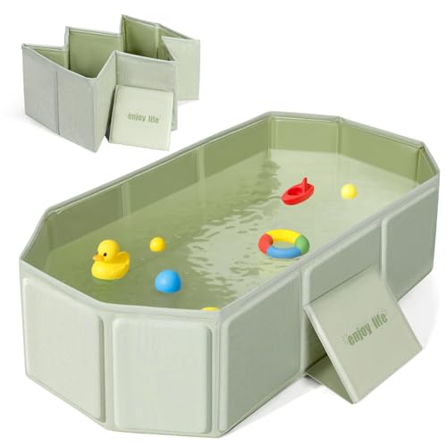 Orzbow Collapsible Baby Bathtub, Toddler Bathtub with Non-Slip Base, Portable