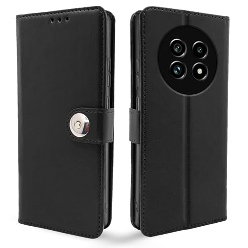 Image of Pikkme Flip Cover Leather Finish | Inside TPU with Card Pockets | Wallet Stand and Shock Proof | Complete Protection Button Flip Case for Realme 13 Pro 5G / Realme 13 Pro Plus 5G (Black)