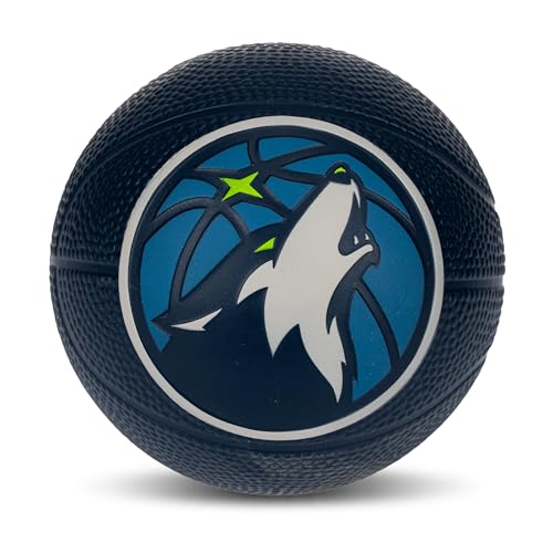 Franklin Sports NBA Minnesota Timberwolves Mini Foam Basketball - Kids 5.5" Inch Toy Basketball for Over the Door + Mini Indoor Hoops - NBA Fan Shop Soft Foam Indoor Kids Balls