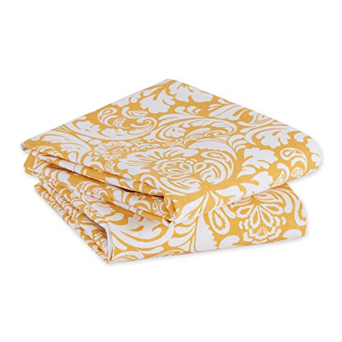 Dii Cotton Damask Kitchen Dish Towels, 28 X 18 Set Of 2, Low Lint Decorative Tea Towel For Everyday Cooking And Baking-Mustard #TOP2