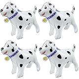 4D Animal Dog Airwalker Walking Balloons Standing Pet Puppy Dog Balloon Dalmatian Balloon For Party Supplies Birthday Decoration, 4 Pack 21'' Self-Stand Doggy Mylar Foil Balloons