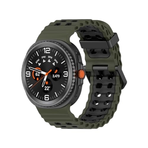 [LOKLNEYK] �ɓK������ Galaxy Watch 8 /40mm /44mm/8Classic 46mm�A�N�Z�T���[�ɓK������V���R���X�|�[�c�u���X���b�g(Army green-black,For Galaxy Watch 8 44mm)