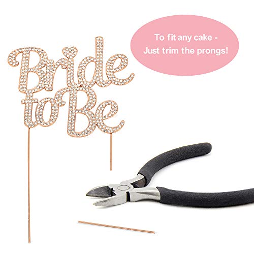 Bride To Be Cake Topper - Premium Rose Gold Metal - Sparkly Bridal Shower Or Bachelorette Party Cake Topper - Now Protected In A Box #TOP4