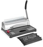 3-5MM Margem, Máquina de Encadernação, Encadernadora Perfuradora para Espiral, Suporte para Papel A4 E A5, 21 Furos Máquina de Encadernação, Corte 12 Folhas Ao Mesmo Tempo, Encadernação 450 Folhas