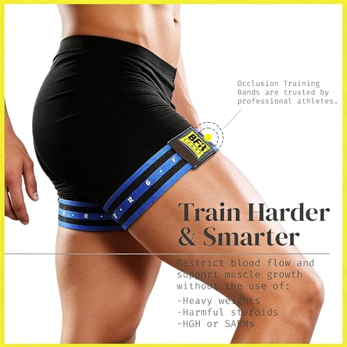 Image of Occlusion Training Bands 4-Pack - Booty Bands Blood Flow Restriction Bands for Arm Muscle Legs & Hip Building Without Heavy Weight Lifting, Fast Muscle Growth