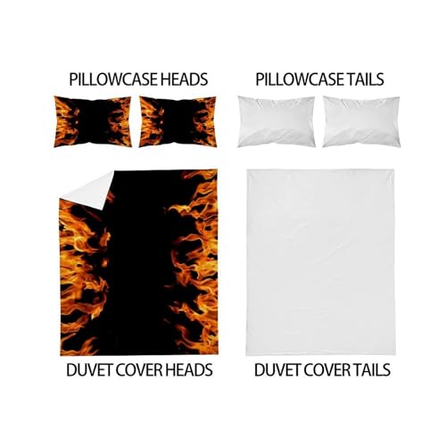 Parure de couette feu microfibre douce et infroissable pour lit 2 personnes - 4