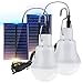 Price comparison product image 2 Pack Solar Powered Led Shed Light Bulb, TechKen Portable Lantern Lamp with Panel for Indoor Outdoor Kitchen Garden Patio Yard Hiking Camping Tent Fishing (UK1)