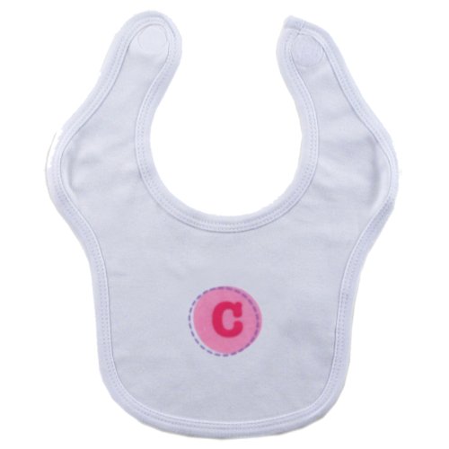 Hudson Baby Personalized Initial Bib- C, Girl, Pink/Red