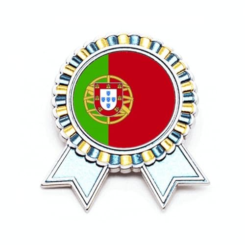 Broche drapeau Portugal et Union européenne en métal taille M