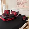 ZRNBAST 6 Pcs Queen Comforter Set for Boys Gamer Bedding Sets for Teens Kids Microfiber Game Console Comforter Set Red Flame Geometric Gaming Bed in a Bag with Sheets (Red,Queen) #2