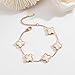 TICVRSS 18K Gold Plated Clover Bracelet Gold Love bangle Set for Women Stackable Cute Fashion Simple Friendship Bracelet Lucky Bracelets Jewelry Gifts Trendy for Women 6.3in