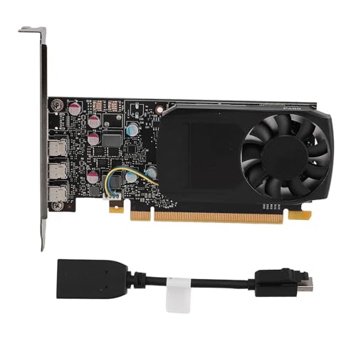 VBESTLIFE Tarjeta Gráfica P400 de 2GB, GPU GDDR5 de 64 bits, Tarjeta de Vídeo para Juegos de PC de Escritorio PCIE 3.0 X16 con 3 Puertos DP Pequeños, Compatible con DirectX 12