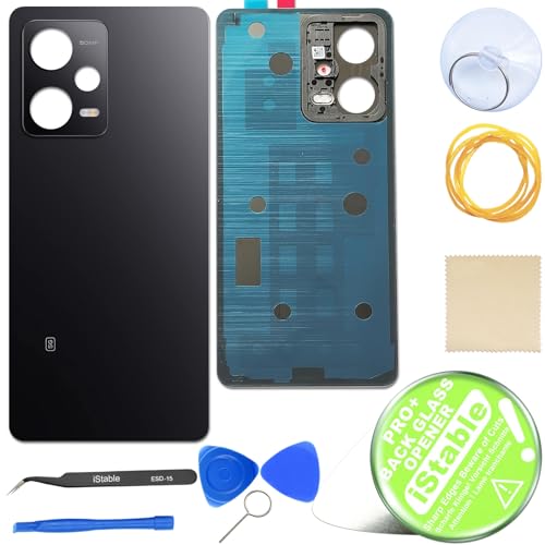 Vitre arrière Xiaomi Redmi Note 12 Pro 5G Noir Cache Batterie Lentille