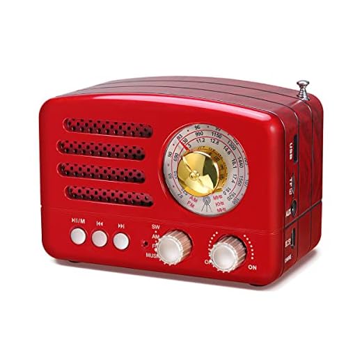 PRUNUS J-160 Transistor AM FM Radio Small Portable Retro Radio with Bluetooth, Rechargeable Battery Operated, Support TF Card AUX USB MP3 Player(Red)