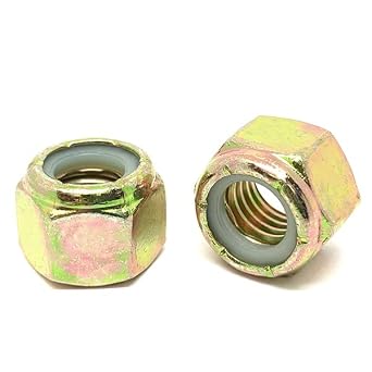 5 Pieces 1"-8 Grade 8 Hex Nylon Insert Lock Nuts Zinc Yellow