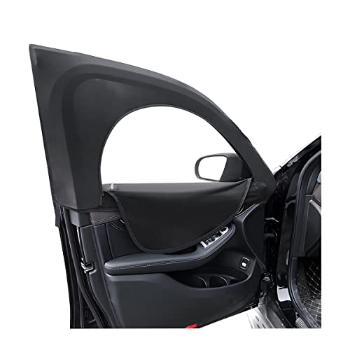 2Pcs Car Window Shade, Breathable Zipper Sun Protection for Baby, Side Front Rear Sun Stretchy Mesh, Cover Screen for Kids Adults Family Privacy, Universal for Most Vehicles (Front)