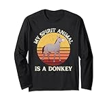 vintage my spirit animal is a donkey lover retro asino maglia a manica