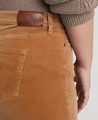 Lauren Ralph Mid-Rise Corduroy Stretch Pant 16W Camel