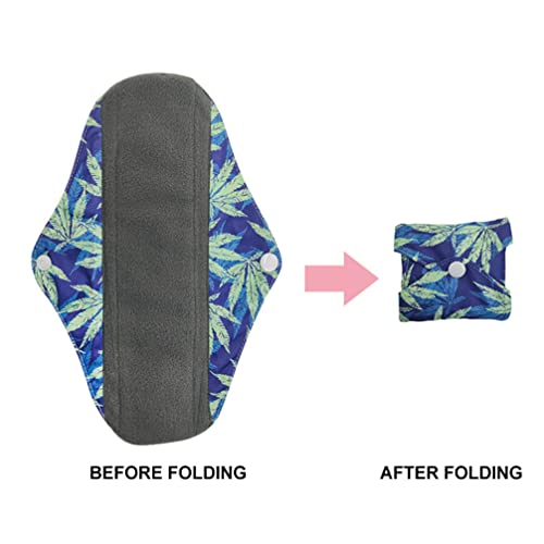 DOITOOL 5 Pcs Pano Almofadas Sanitárias Reutilizáveis ​​Almofadas Menstruais de Carvão Grandes Almof