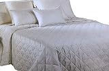 Caleffi 73034 - Colcha de Raso Jacquard Mandarin, para Cama de Matrimonio, Color Gris