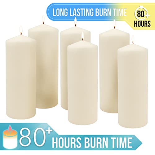 Stonebriar 80 Hour Long Burning Unscented Pillar Candles, 3x8, Ivory, 6 count by Stonebriar - Used condition - Image 4