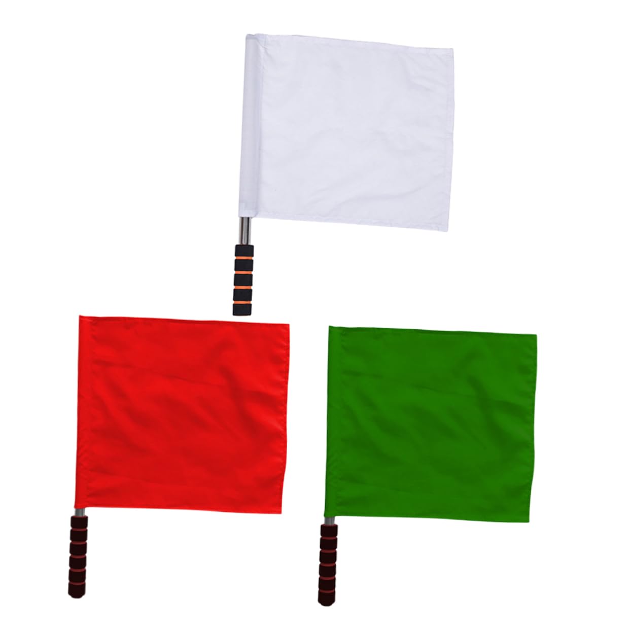 Happyyami 3 Pcs Signal Flags Lightweight Handheld Referee Flags with Stainless Steel Pole Easy to Use Match for School Sports Events and Track Competitions