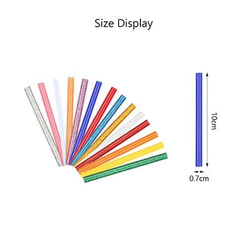 Lanmok 100 Pcs Hot Glue Gun Sticks Glitter Hot Melt Glue Stick Multicolored Eva Sealing Wax Sticks For Diy Art Craft Home Office Project Gift Craftwork Handmade Decoration #TOP6