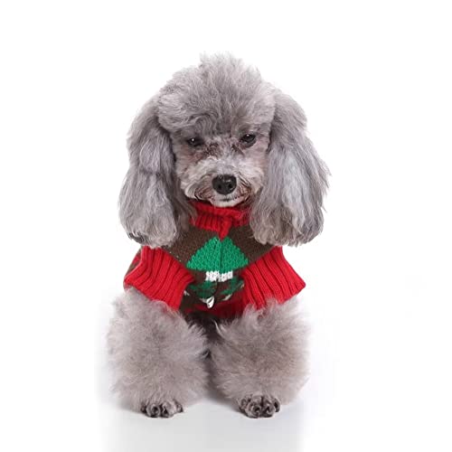 Classic Green&Red Christmas Sweater For Small Dogs Cats 100% Cotton Handmade Woven Puppy Shirt Winter Warm Outfits Clothes Xs #TOP4