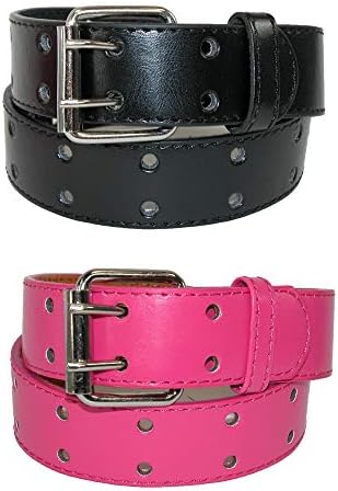 CTM® Kid’s Leather Two Hole Jean Belt (Pack of 2 Colors)