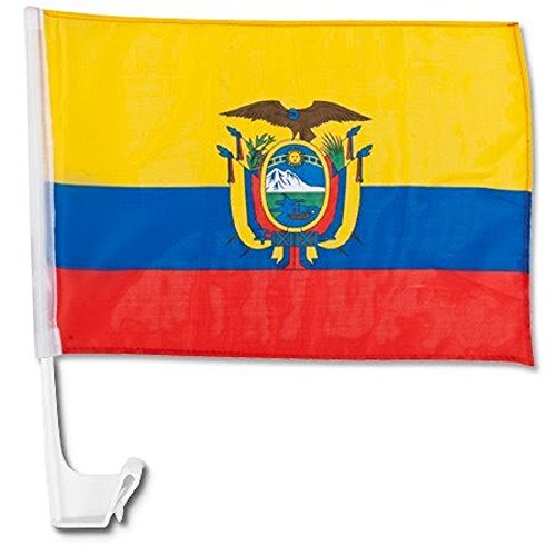 AES (2 Pack) Ecuador Country Car Window Vehicle 12x18 12\"x18\" Flag Fade Resistant Double Stitched Premium Penant House Banner