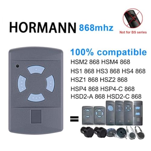 2 Stück Garagentor Handsender für Hörmann HSM4-868, 4-Befehl 868,3MHz Fernbedienung für Hörmann Garagentoröffner SupraMatic, ProMatic, RotaMatic, LineaMatic