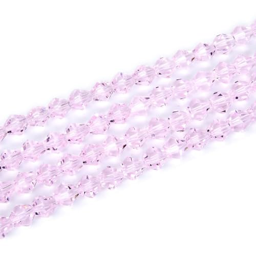 1000pcs Czech Faceted Bicone Crystal Glass Beads Spacer Bulk 4mm (0.16 Inch) Small Light Rose Pink