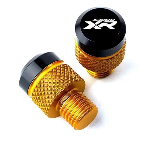 Bouchons pour trous rétroviseurs BMW S1000XR 2014-2018 aluminium CNC jaune