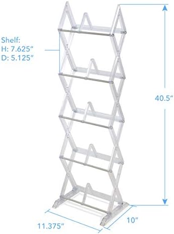 Atlantic Mitsu 5-Tier Portable Media Storage Rack  Holds 130 CD; or 90 DVD; or 105 Blu-ray/Console Game Discs  PN 64836265 in Clear