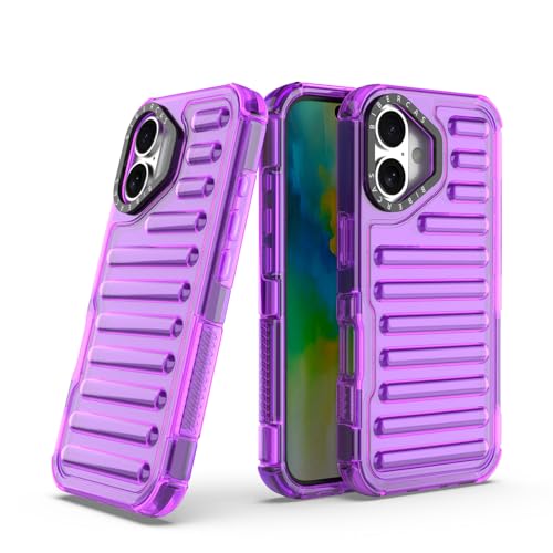 Coque iPhone 14 Pro anti-chute violette silicone rigide à sangle