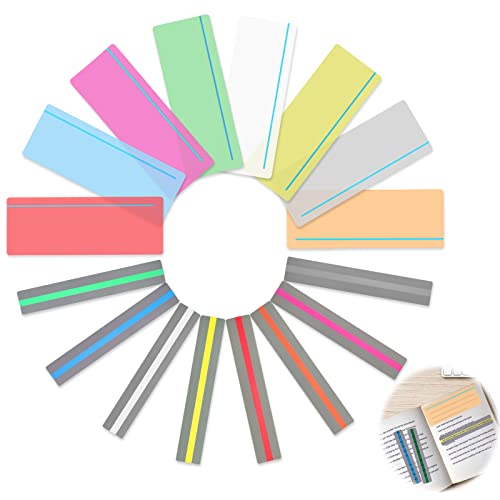 16PCS Reading Tracking Ruler Overlays for Reading Dyslexia Reading Rulers for Dyslexia Bookmark 8 Colors Overlay Dyslexia Reading Overlays Guided Reading Strips Small&Large Models with Horizontal Line