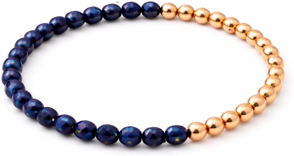 Solid Copper stretchy Bracelet with Natural Crystals/Gemstones Healing and Protection Bracelet | Elastic Stretchy Jewelry with Crystal Beads for Women and girls