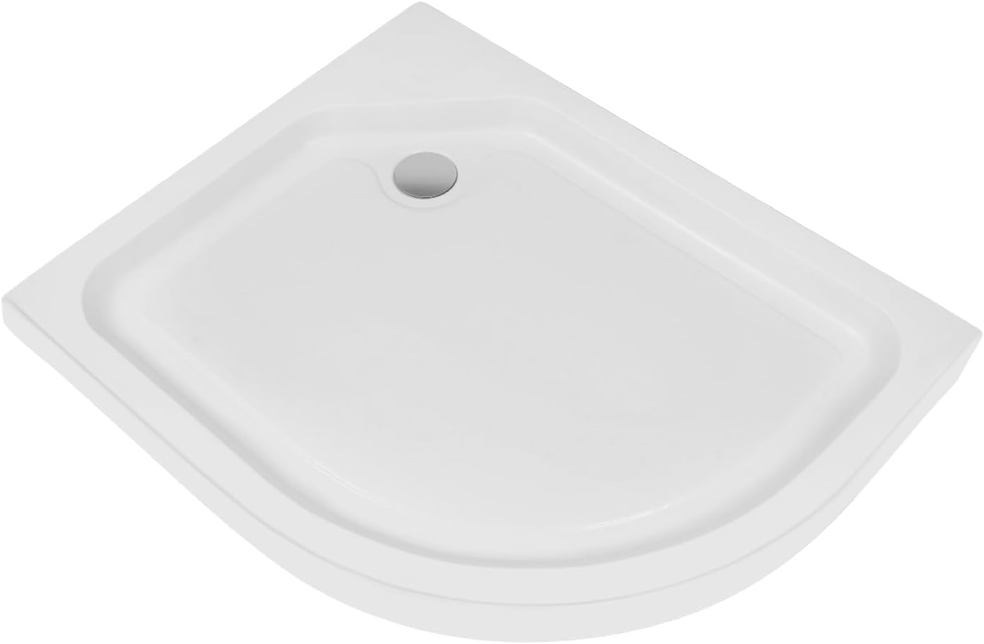Corner Drain Neo-Angle Shower Base 39.3 in D x 31.5 in W,Shower Base Pan with Drain for Bathroom,White (Right)