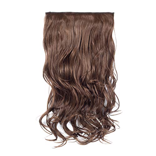 YEBO Synthetic Hair Extensions Clip in Hair 190g Wavy Fake hairpieces One Piece Stretched 20inch #7