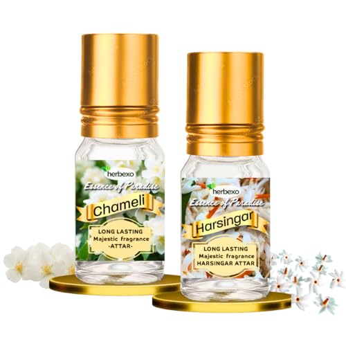 Image of Chameli Attar & Harsingar Attar for Men & Women | Long Lasting Alcohol-Free | 2 x 6ml Roll-On