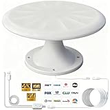 RV TV Antennas Roof Mounted, Portable RV Antenna for Camper Outdoor, 720° Omni Directional Reception Digital Signal for TV, Suit for Travel Trailer/Camping/Boat (White)