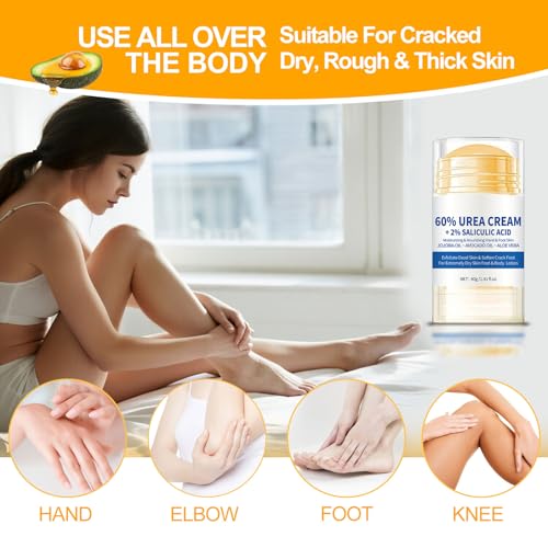 Urea Foot Cream,Urea Cream 60 Percent for Feet,Urea Moisturising Relieves Cracking and Dryness Foot Cream for Women & Men Feet, Knee, Elbow, Hand -3PCS - Image 4