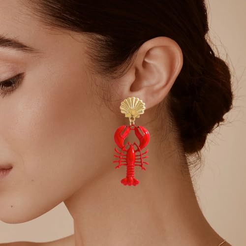 Creative Exaggerated Ocean Animal Drop Dangle Earrings for Women, Bohemia Style Alloy Lobster Octopus Fish Crab Earrings for Summer Beach Holiday Party Jewelry Gifts3
