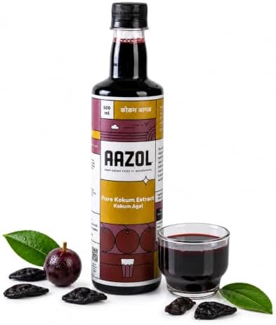 Aazol Pure Kokum Extract: Kokum Agal - 500ml | NO Sugar NO Salt | Essential for Summers | Pure & Cooling | Ideal for Kokum Sherbet & Sol Kadhi