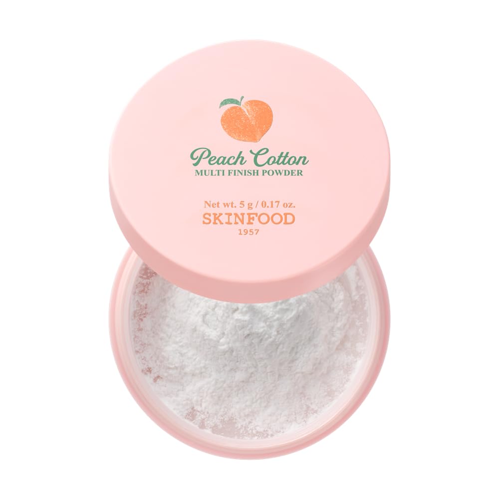 SKINFOOD Peach Cotton Multi Finish Powder I Korean Peach Extract & Calamin Sebum Control Face Powder I Silky Setting Powder I Setting Powder for Oily Skin I Sweet Peach Scent for Soft Skin I 5g-image-44