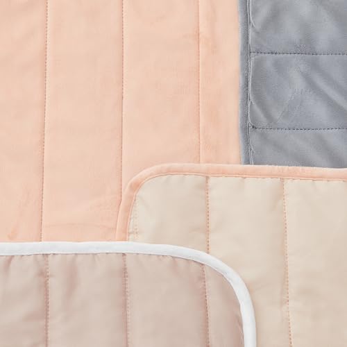 Image of Great Bay Home Velvet Loveseat Cover - Washable Slipcover Furniture Protector with Elastic Straps - Furniture Cover for Dogs, Kids, and Pets - Stitched Detail (Peach)