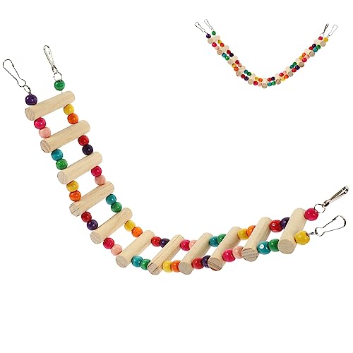 SUPVOX Bird Ladder Swing Bridge Parrot Climbing Toy Wooden Bird Cage Accessory