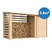TIMBELA M205 Holz-Geräteschuppen 344x146x199 cm – Gartenhaus mit Brennholzregal, wasserfestem Dach, 3.64 m²