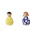 Manhattan Toy MiO Wooden Bean Bag People Peg Doll Toys - Yellow & Blue Imaginative Play Characters